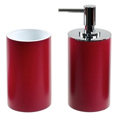 Ruby Red Fashionable 2 Piece Bathroom Accessory Set